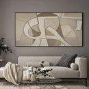 SIGNWIN 24"x46" Extra Large Framed Wall Art Neutral Abstract Geometric in Mid-Century Style, Retro-Inspired Design for Home Living Room Bedroom Decor (Frame Assembly Required) by CozyNest Decor