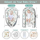 Baby Lounger - Baby Lounger for Newborn 0-24 Months, Breathable, Soft Cotton Baby Nest, Portable Infant Lounger for Home & Travel, Newborn Essentials Gift (Grey Deer) by TinyTreasures Baby Boutique