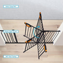 Gate for Baby Indoor 29-57'' Wide, Adjustable Safety Gate for Stairs No Drilling Baby Gate with Door Pet Pressure Mount Gate for Kids Dogs Extension Kit Stairway Doorway Black (30.5'' Tall) by TinyTreasures Baby Boutique
