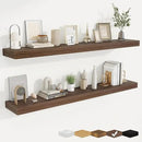 fuqing Floating Shelves for Wall, Bathroom Shelf Wall Mounted for Storage, Shelves with Invisible Bracket for Bedroom, Kitchen, Living Room, Farmhouse Small Book Shelf, 55 Inch Set of 2, Walnut by CozyNest Decor