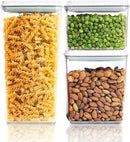 Pop Top Food Storage Containers, Leakproof Pantry Food Storage Containers, Kitchen Storage Containers with Lids Airtight 3-Piece - 3.5Qt/2.1Qt/1.3Qt by CozyNest Decor