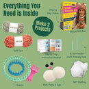 CRAFTILOO Knitting Kit for Kids – Beginner Knitting Kit to Make a Hat & Cat – Quick Knit Loom Kit with Yarn, Tools & Instructions – Knitting for Beginners Kit for Girls & Boys Ages 8+ by TinyTreasures Baby Boutique