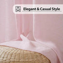 FMFUNCTEX Linen Sheer Curtains for Bedroom, Pink Curtains 96 inches Long for Living Room, Blush Pink Farmhouse French Flax Blend Window Draperies, Rod Pocket 2 Panels Set by CozyNest Decor