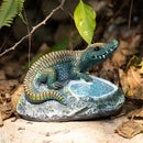 Garden Statue Crocodile,Solar Crocodile Decor for Outdoor,Resin Crocodiles Figurine with Solar Light for Patio,Balcony,Yard,Lawn Ornament,Perfect Garden Gift by GreenHaven Gardens