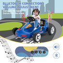 TOBBI 12V Electric Go Kart for Kids Battery Powered Ride on Car Outdoor Race Toy with Remote Control, Safety Belt, Music, LED Lights and Flags for Toddlers 3-8 Years, Blue by TinyTreasures Baby Boutique