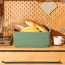 Small Storage Baskets for Organizing | Closet Organizer Bins | Shelf Toy Basket | Woven Rope Baskets | Cube Decorative Box | Shallow Basket | 13x8.5x5.1” | 4 Packs Green by GreenHaven Gardens