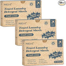 Poesie Travel Laundry Detergent Sheets 120 Sheets Liquidless Clothes Washing Strips Fresh Linen Scent (3 Pack 40 Count) by CozyNest Decor
