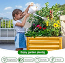Land Guard Galvanized Raised Garden Bed with Legs, Galvanized Planter Raised Garden Boxes Outdoor, Oval Large Metal Raised Garden Beds for Vegetables(Yellow)……… by CozyNest Decor