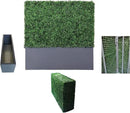 AGPL Upgraded Artificial Boxwood Hedge Wall with Gray Color Planter Room Divider and Privacy Wall Backdrops (48" H 48" W 12" D) by CozyNest Decor