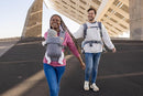 Beco Gemini Baby Carrier from Newborn to Toddler - Certified Ergonomic Newborn Baby Carrier for Infants and Children of 7-35 lbs - M Shape, Adjustable Seat, 100% Cotton (Grey) by TinyTreasures Baby Boutique