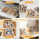 RCHYFEED Spice Rack Organizer for Cabinet,4 Tier Spice Organization for Cabinet Easy Visibility,Tierd Spice Rack Seasoning Organizer for Kitchen Countertop Pantry,Metal(White, 2Pack) by CozyNest Decor