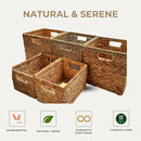 Woven Basket For Shelves, Baskets for Organizing, Wicker Storage Basket with Built-in Handles, Natural Baskets for Toys, Kitchen Storage (Medium 2-Pack, Natural Water Hyacinth) by TinyTreasures Baby Boutique