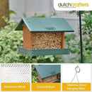 Poly Hanging Hopper Bird Feeder, Large Hanging Bird Feeder for Outside, Outdoors - Amish American Made (Turf Green & Cedar) by CozyNest Decor