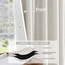 MIULEE 100% Blackout Curtains 120 Inch Long 2 Panels Set for Bedroom, Thick Faux Linen Black Out Curtain Room Darkening Back Tab Pleat Window Textured Drapes with Hooks for Living Room, Light Beige by CozyNest Decor