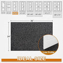 Mibao Front Door Mat, Dirt Trapper Welcome Mat for Outdoor Indoor, Non-Slip Waterproof Doormat, Durable Machine Washable Low Profile Entry Rug for Back Door Outside Patio Porch, 36" x 24", Black by CozyNest Decor