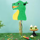 WERNNSAI Foldable Dragon Piñata - Dinosaur Birthday Party Supplies Dino Extendable Piñata Bundle with Blindfold Stick and Tassels for Boys Kids Dragon Theme Bday Party Game Decorations 16.2” x 12.5” by TinyTreasures Baby Boutique