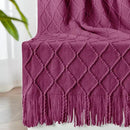 inhand Knitted Throw Blanket for Couch and Bed, Soft Living Room Home Decor Knitted Blanket with Tassel, Outdoor Lightweight Breathable Summer Blanket, Farmhouse Warm Woven Decorative, 50"x60" by CozyNest Decor