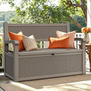 YITAHOME 70 Gallon Storage Bench Deck Box, Lockable Patio Bench, Waterproof Outdoor Pool Deck Storage for Patio Cushions, Garden Tools and Pool Supplies, Light Brown by CozyNest Decor