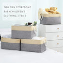 TcaFmac Cube Storage Bin, Storage Baskets for Organizing [4 Pack] Closet Organizers and Storage with Handles(Gold&Grey,15.7" L×11.8" W×8.2" H) by CozyNest Decor