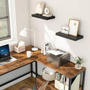 HOOBRO Floating Shelves for Wall, Wall Mounted Shelf Set of 2, 15.7" Hanging Shelf with Invisible Brackets, for Wall in Bathroom, Bedroom, Toilet, Kitchen, Living Room, Office, Black BK40BJ01 by CozyNest Decor