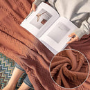 MIULEE Fall Orange Knitted Throw Blanket for Couch Boho Terracotta Rust Textured Cozy Woven Blanket with Tassels for Sofa Chair Bed Living Room Acrylic Wave Pattern 60"x80" by CozyNest Decor