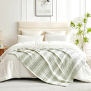 Snuggle Sac Stripe Sage Green Blanket Twin Size, Reversible Super Soft Warm Bed Blankets, Cozy Knit Fuzzy Blanket for Bed,Sofa, Living Room, Stripe Green, 60"x80" by TinyTreasures Baby Boutique