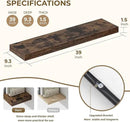 Dreamland 40 Inches Floating Shelves for Wall, 9.3" Deep Long Floating Shelves Set of 2, Large Display & Storage Shelf, Wall Shelf for Bathroom Bedroom Living Room Kitchen Office, Rustic Brown by CozyNest Decor