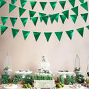 Green Party Decorations Triangle Pennant Banner Flag Dark Green Metallic Fabric Bunting Garland for Graduation Wedding Bridal Shower Birthday Baby Shower Holiday Retirement Game Party Supplies by GreenHaven Gardens