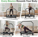 BCAN 40"/48" Mini Rebounder Trampoline for Adults with Bar, 450/550LBS Fitness Trampoline with Bungees, Adjustable Handle, Stable & Quiet, Indoor Outdoor, Whole-Body Workout & Relaxation at Home by TinyTreasures Baby Boutique