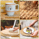 Defined Deco Woven Placemats Set of 4,13" Round Rattan Placemats,Natural Hand-Woven Water Hyacinth Placemats,Farmhouse Weave Place Mats,Rustic Braided Wicker Table Mats for Dining Table,Home,Wedding. by CozyNest Decor