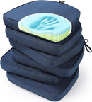 SUNROX Gel Memory Foam Chair Cushions, FadeShield Water-, Stain-Resistant Durable Reversible Seat Cushion Pads with Ties for Indoor/Outdoor Kitchen Dining Office 17"x16" Set of 6, Navy by GreenHaven Gardens