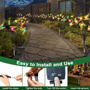 Butterfly Solar Garden Lights - Newest 12 LED Firefly Butterflies Bees Solar Outdoor Lights Swaying Butterfly Light for Yard Patio Pathway Decoration (Multi-Colour) by GreenHaven Gardens