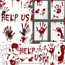 Halloween Window-Clings-Decorations Bloody-Handprint-Footprint Stickers, Scary Halloween Party Indoor/Outdoor Decoration, for Windows, Car - 12 Sheets by CozyNest Decor