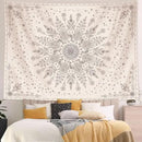 Lunerfex Boho Floral Tapestry Mandala Wall Tapestry, Cute Tapestries for Bedroom Beige Flower Tapestries Wall Hanging for Bedroom Living Room Decor Beige-1 60"x80" by CozyNest Decor
