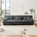 Modular Sectional Sofa Cloud Couch 3-Seater Deep Seat Sofa Couch, Oversized Couch Bed Sectional Couch with Round Bolster Armrests 5 Pillows, Modern Sofa Chair Comfy Couch(Gray) by CozyNest Decor