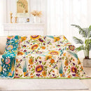 Boho Throw Blanket for Bed, 100% Cotton Soft Rustic Quilt Fall Blanket, 90"x98" Floral Printed Farmhouse Decor Bed Blankets, All Season Rustic Reversible Bohemian Throw Quilt by CozyNest Decor