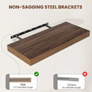 Wide Floating Shelves for Wall 12 Inch Deep, 36" X 12" X 2" Floating Shelf, 2 Inch Thick Shelf for Bathroom Bedroom Kitchen Book Room, Heavy Duty 65lbs Shelves for Farmhouse Decor Set of 2, Walnut by CozyNest Decor