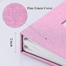 Vienrose Linen Photo Album 300 Pockets for 4x6 Photos Fabric Cover Photo Books Slip-in Picture Albums Wedding Baby Pink by TinyTreasures Baby Boutique