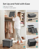 SONGMICS Storage Ottoman, Small Ottoman Foot Rest with Legs, 12.6 x 15.8 x 13.2 Inches Foot Stool, Load up to 660 lb, for Living Room, Bedroom, Dorm, Slate Gray ULSF012G01 by CozyNest Decor