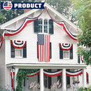 2Pack Patriotic Bunting US Flag Decorations 4th of July Decor 2x20 Ft Large Red, White & Blue Banner Veterans Day Memorial Days Celebration Outdoor Porch Garden by GreenHaven Gardens