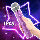 Sanwuta Fake Microphone Prop Sparkly Bling Rhinestones Plastic Play Microphone Pretend Glitter Bedazzled Mic for Cosplay Party Costume(Purple) by TinyTreasures Baby Boutique