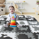 qqpp EVA 18 Tiles Baby Play Mat for Playing, Interlocking Foam Floor Mats for Tummy Time & Crawling, Flooring Tiles with Animals Puzzle for Kids. QP-51(ADL) b18N by TinyTreasures Baby Boutique