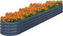 KFN 12x1.8x1FT Galvanized Raised Garden Bed,Raised Garden Bed Kit-Oval Metal Vegetable Box,Large Planter Flower Boxes Outdoor,Planting for Vegetables,Flower,Herb,Grey,0.7mm by GreenHaven Gardens