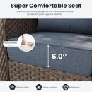 10 Pieces Outdoor Patio Furniture Sets with Rocking Swivel Chairs with 6-inch Thick Cushion and Fire Pit Table for Deck Lawn by GreenHaven Gardens