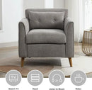 Mid Century Modern Accent Chairs, Chenille Grey Upholstered Armchair,Living Room Chairs with Wooden Legs, Side Single Sofa Chair for Bedroom, Office Cafe Waiting Room Apartment by CozyNest Decor