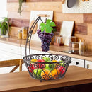 SimpleHouseware Fruit Basket Bowl with Banana Tree Hanger, Bronze by CozyNest Decor