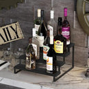 YINMIT Wooden Display Riser Stand, Tiered Perfume and Cologne Organizer Stand, 4 Tier Spice Rack Organizer, Rustic Display Shelf for Candles (4 Tier,Black) by CozyNest Decor