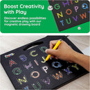 PicassoTiles 2in1 Magnetic Drawing Board Toy 12x10 In Large Magnet Bead Pad with Alphabet and Math Side in Black STEM Educational Writing Playboard Reusable Erasable Learning Tablet for Kids PTB02-BLK by TinyTreasures Baby Boutique