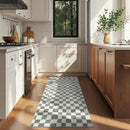 jinchan Runner Rug 2x5 Hallway Washable Modern Checkered Geometric Lattice Kids Bedroom Rug Indoor Floor Cover Non Slip Soft Carpet for Nursery Room Kitchen Laundry Room Home Grey by CozyNest Decor