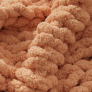 WESHIONGOO Chunky Knit Blanket Throw Knitted Throw Blankets for Couch Bed Fluffy Soft Blanket with Jumbo Chenille Yarn Thick 100% Handmade(Peach Fuzz, 50"×60") by CozyNest Decor